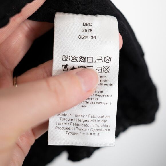 Ganni Ruched Stretch Lace Top Black Sweetheart Neckline Whimsigoth SZ 6 US - Picture 7 of 8